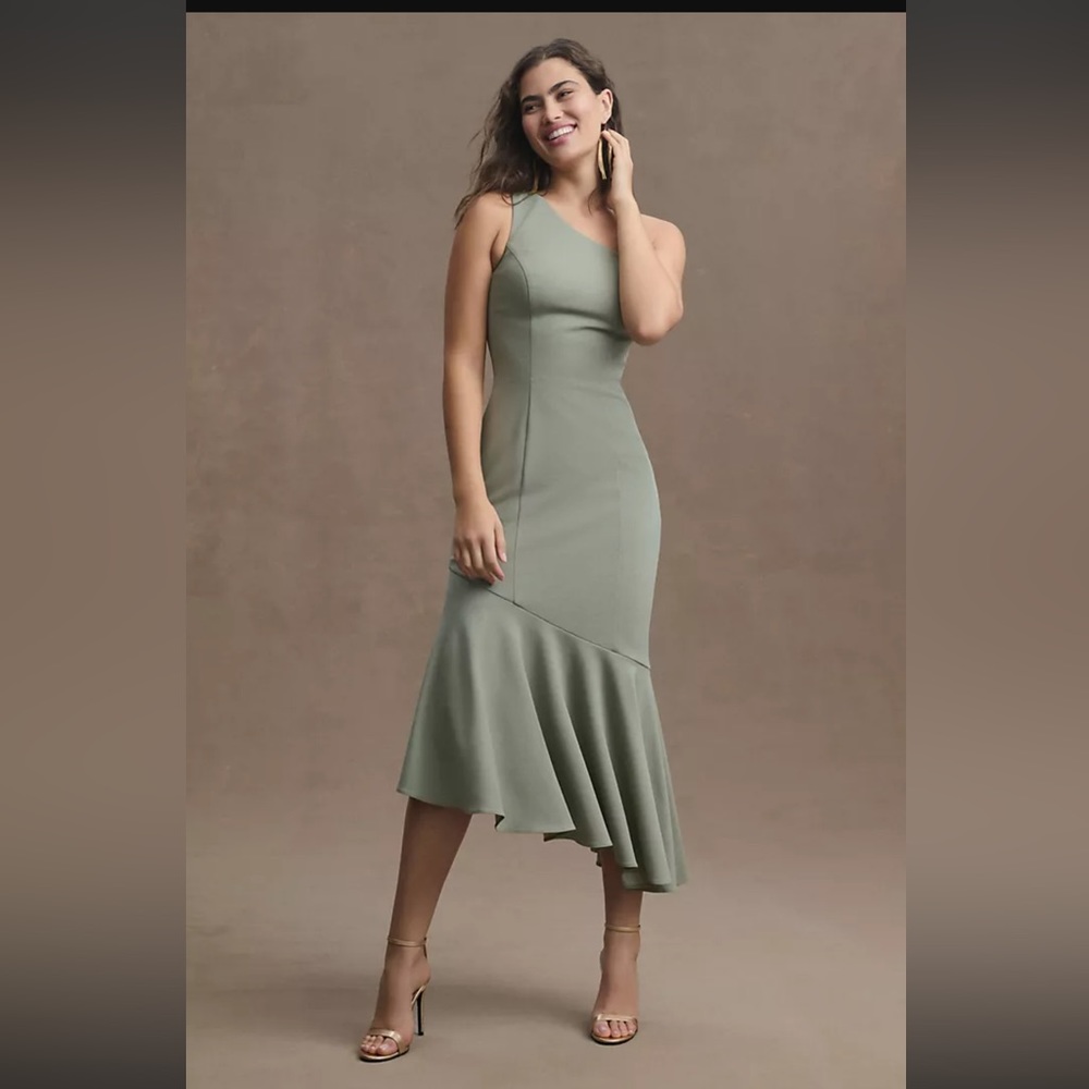 BHLDN Ainsley One shouldered bridesmaid dress; size 12.